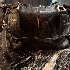 Fossil Black Leather Shoulder Bag